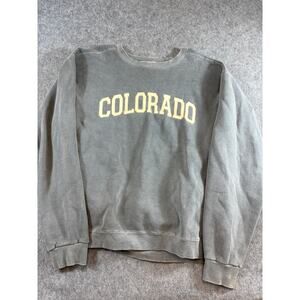 VINTAGE Colorado Sweatshirt Mens XL Gray Graphic Crewneck Cozy Pigment Dyed Y2K